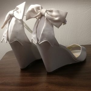 White heeled sandals